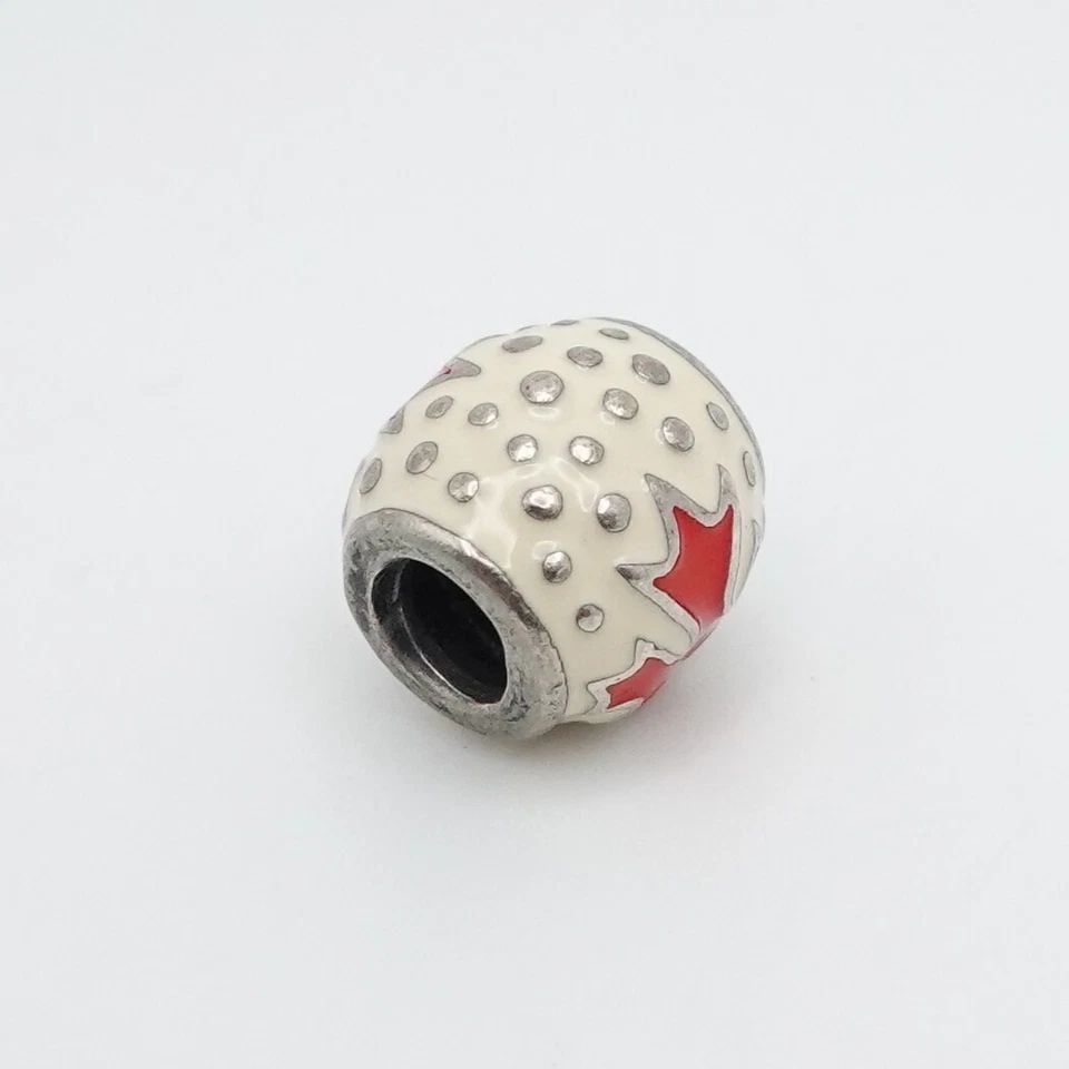 AUTHENTIC PANDORA STERLING SILVER CANADA MAPLE LEAF VANCOUVER OLYMPIC BEAD CHARM (1 of 1)