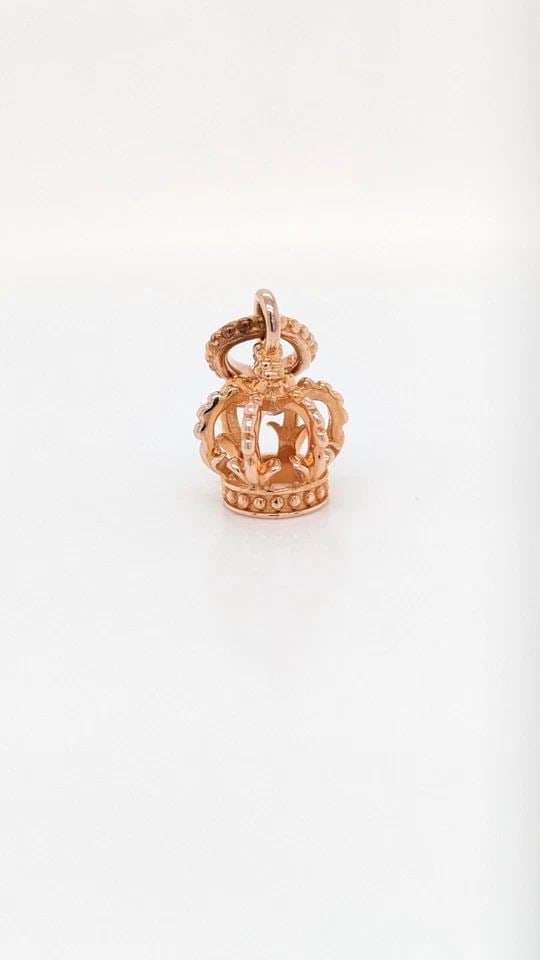 AUTHENTIC PANDORA ROSE GOLD PLATED NOBEL CROWN DANGLE CHARM ALE 781376 (1 of 2)