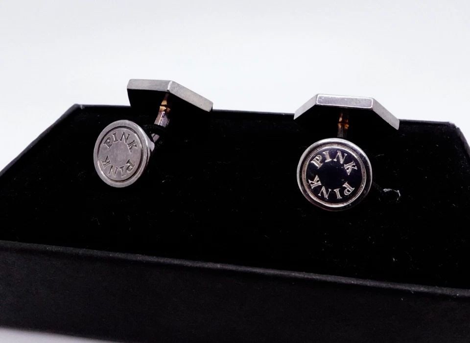 THOMAS PINK LONDON STERLING SILVER GEOMETRIC MODERNIST CUFFLINKS - BOX INCLUDED (1 of 2)