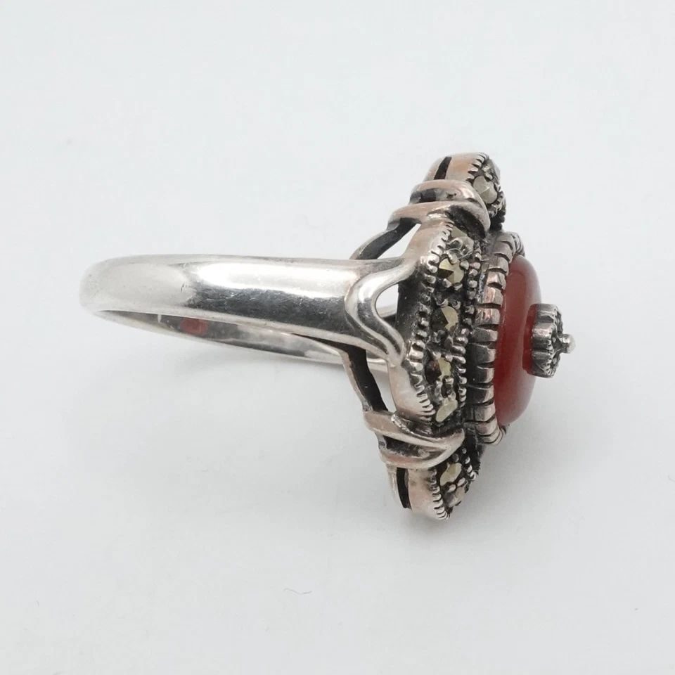 ML SIGNED STERLING SILVER FLOWER RING SIZE 9 (1 of 1)