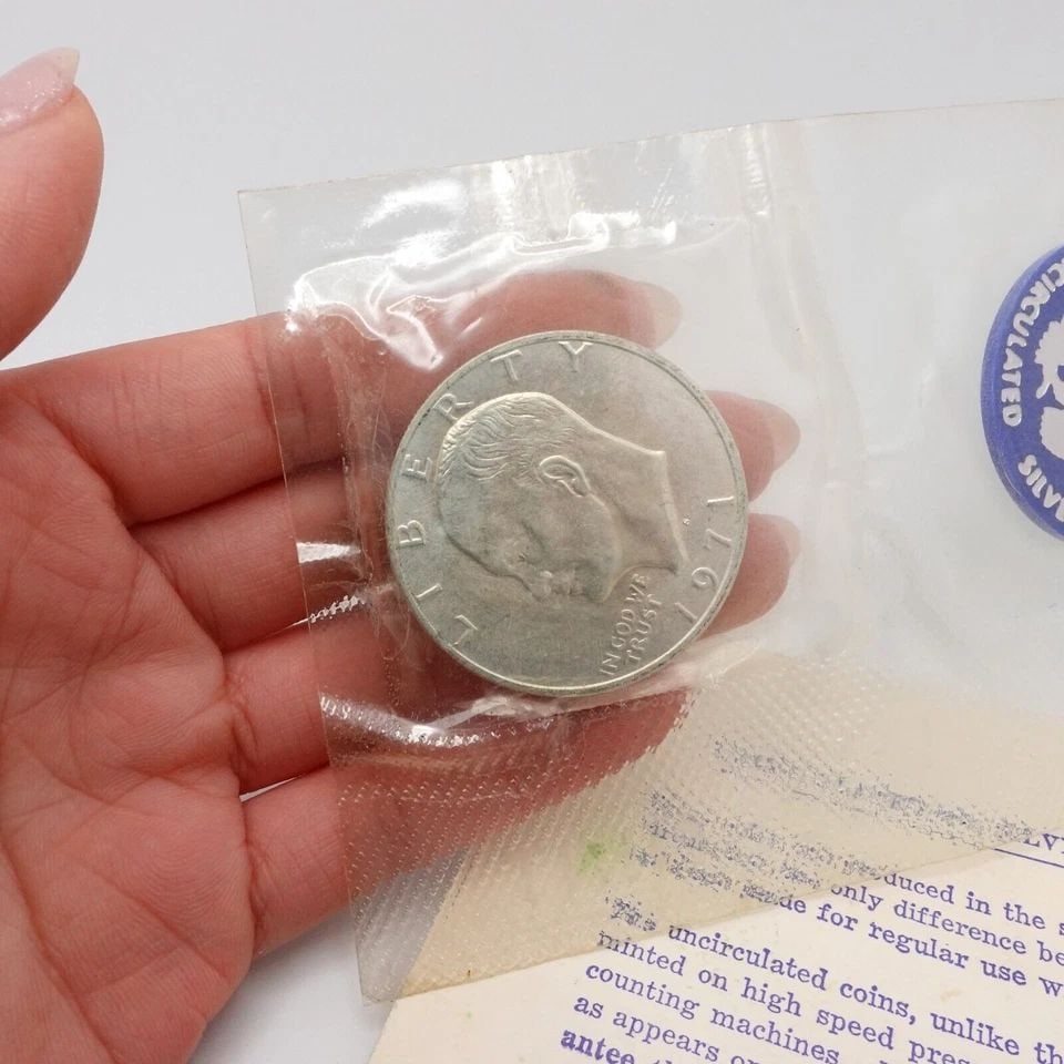 1971 S U.S MINT EISENHOWER UNCIRCULATED SILVER DOLLAR COIN OGP COA (1 of 2)