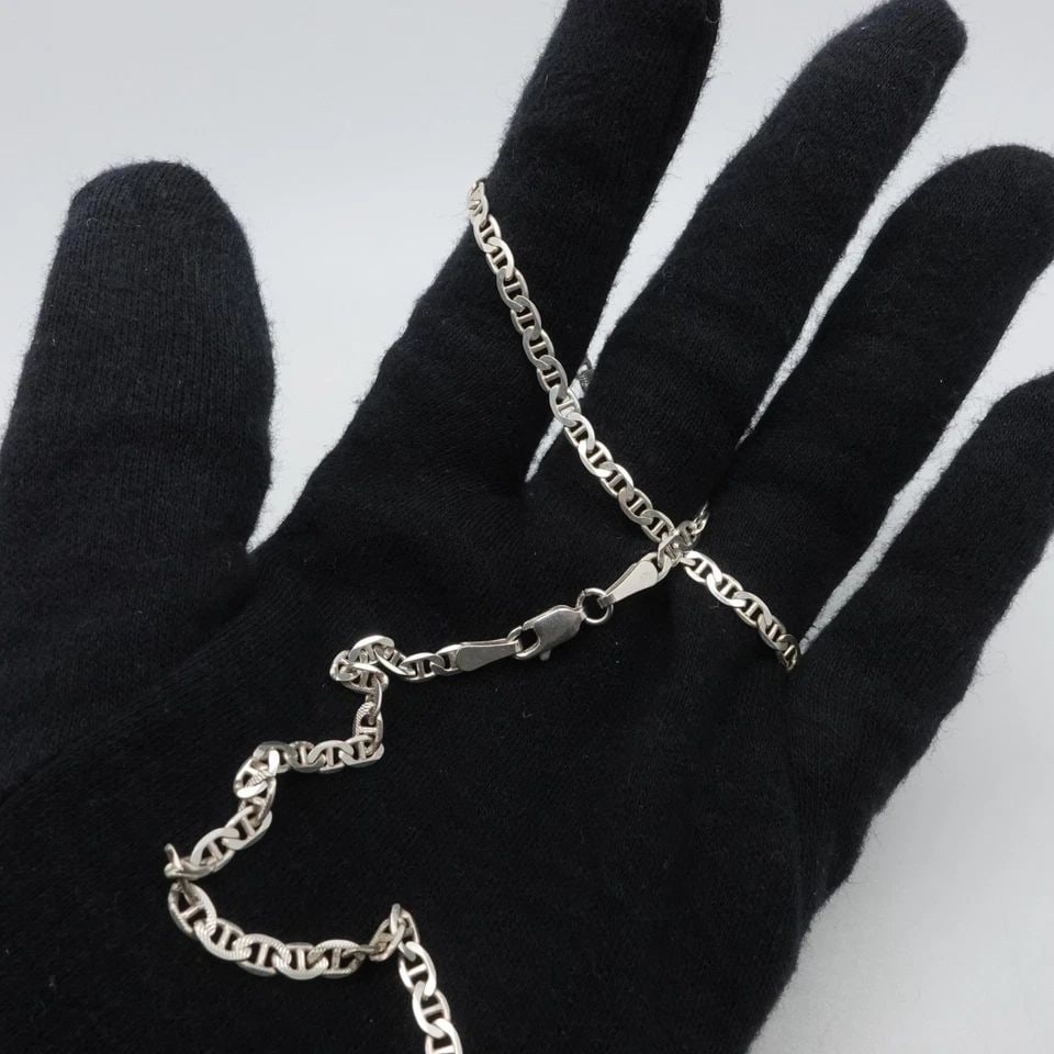ITALY STERLING SILVER 3MM FLAT CHAIN NECKLACE 19.75" LONG (1 of 1)