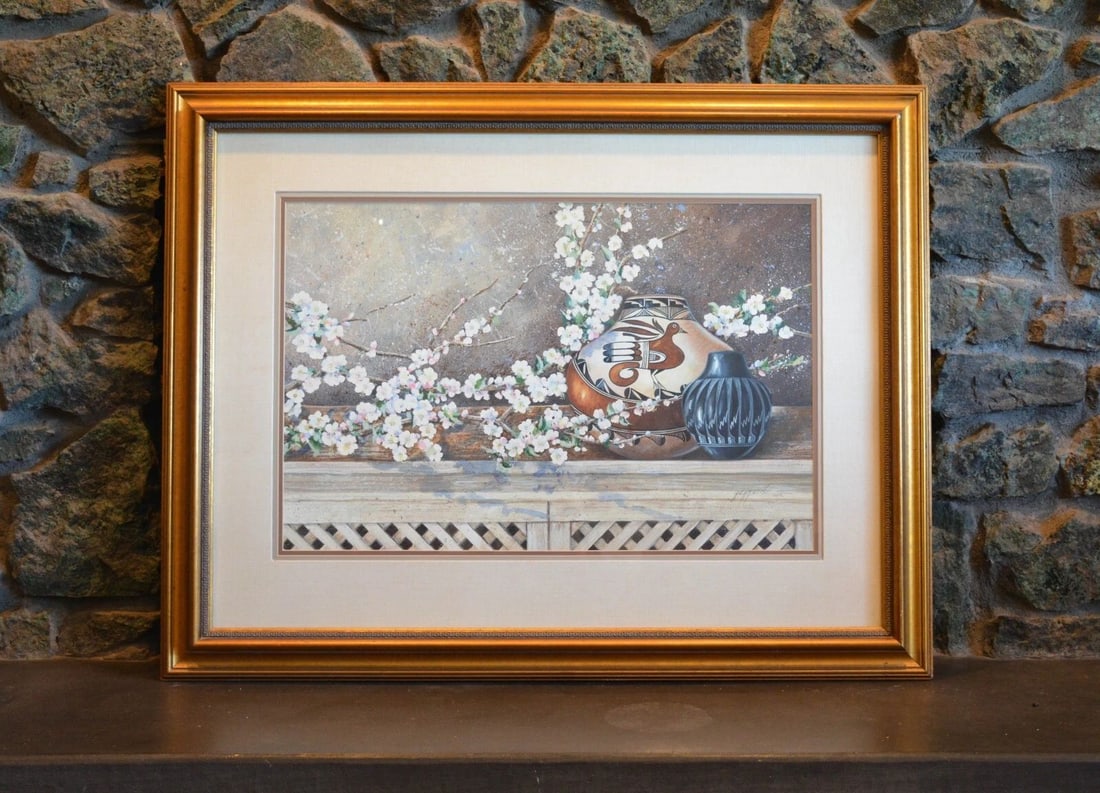 KIRK RANDLE (1952-) ORIGINAL PAINTING ACOMA ,SANTA CLARA INDIAN POTS UTAH ARTIST (1 of 1)