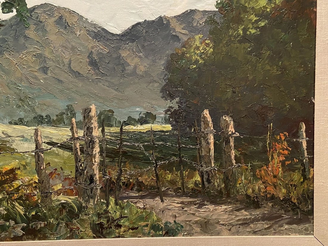 SEGUNDO HUERTAS (1923-2010) - VINTAGE OIL PAINTING - MOUNTAIN LANDSCAPE (1 of 2)