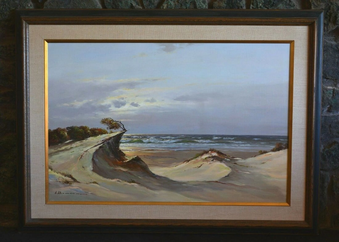 HORST ALTERMANN (1925-1978) - LG OIL COASTAL SEASCAPE PAINTING COASTAL BEACH (1 of 1)