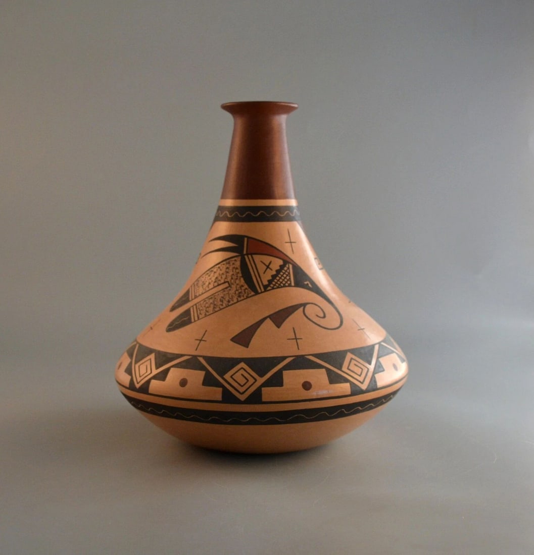 AGNES NAHSONHOYA -VINTAGE HOPI INDIAN OLLA POT BEAUTIFULLY MADE - 8.5" TALL (1 of 2)