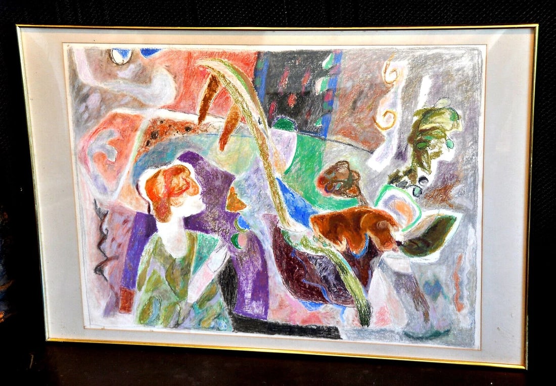 IRENA D. JONYNAS (GRIEZE) - ABSTRACT FEMALE PASTEL CHALK DRAWING - LITHUANIAN (1 of 1)
