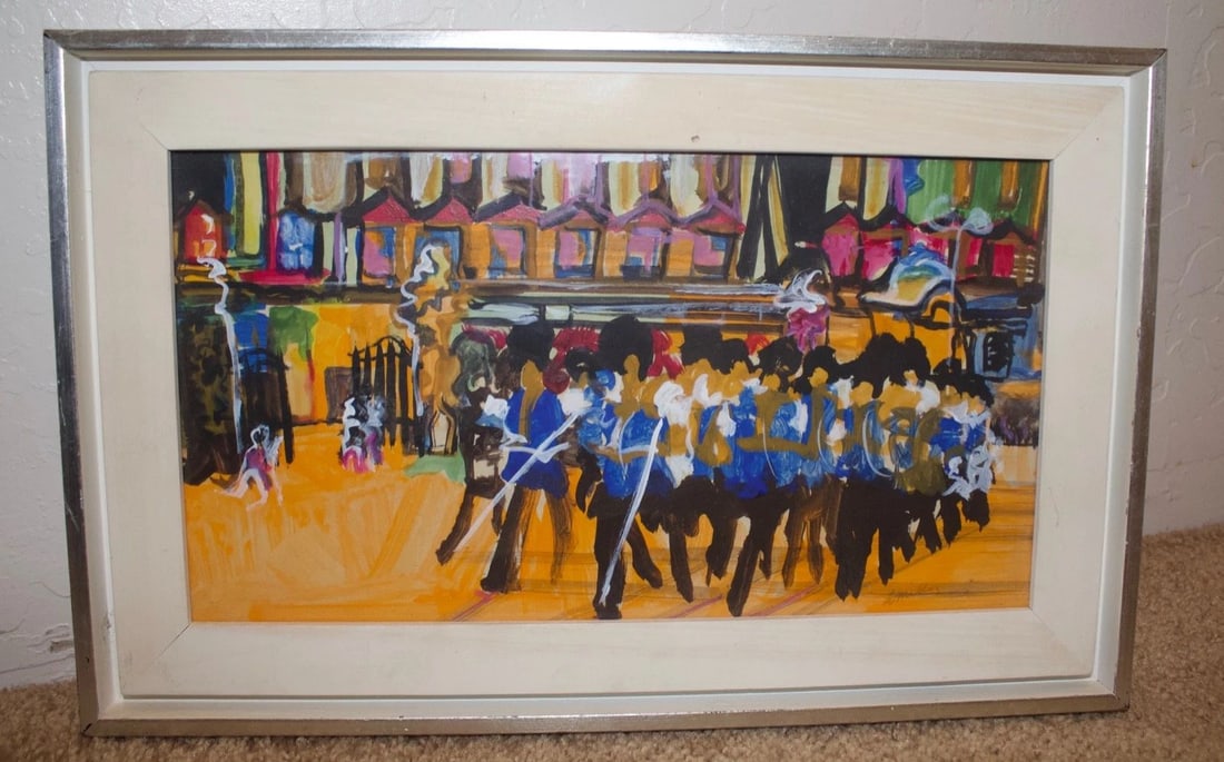 COLORFUL IMPRESSIONIST PAINTING MARCHING BAND - CALIFORNIA ARTIST ESTHER MILLER (1 of 2)