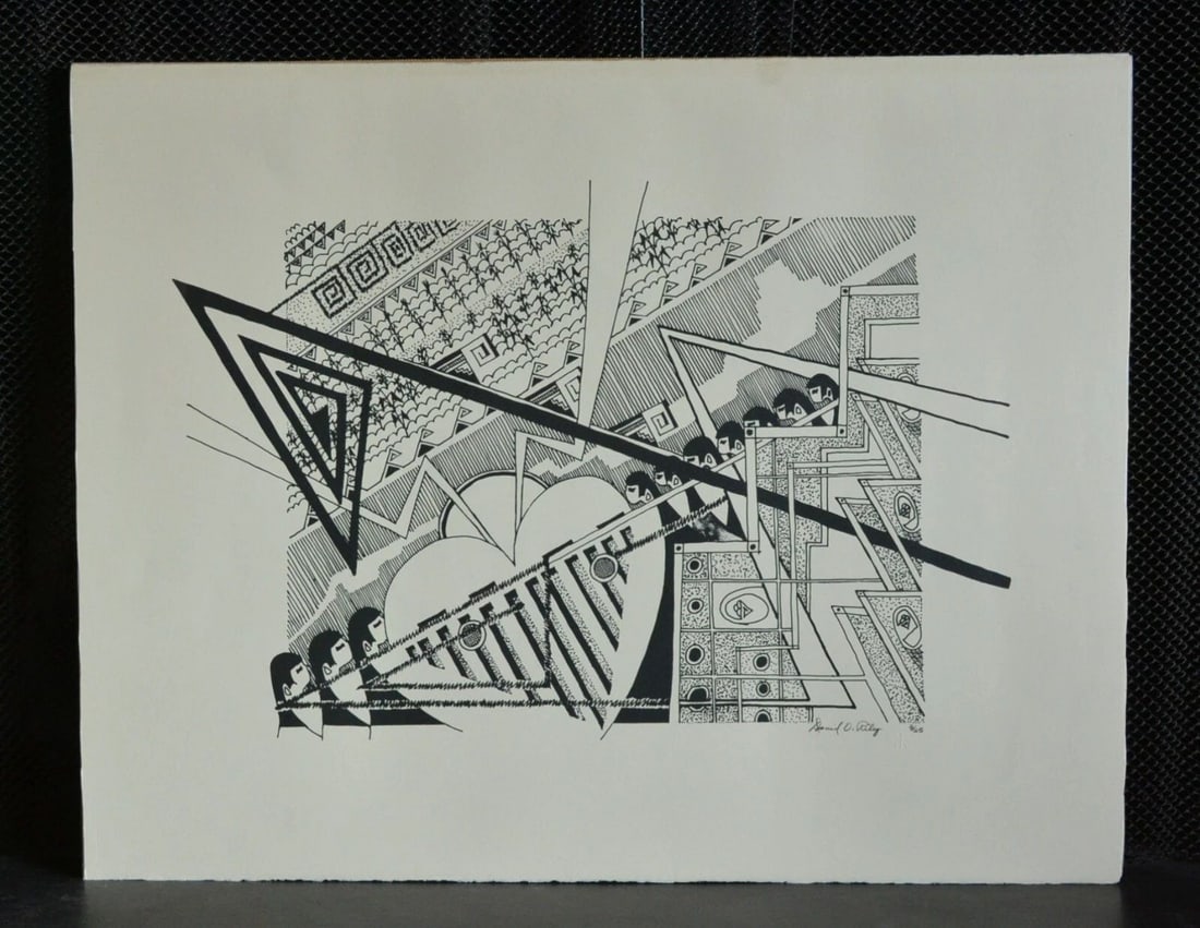 DAVID O. RILEY - HOPI SYMBOLS - THUNDERBOLT RAINCLOUD - PRINT 3/25 (1 of 2)