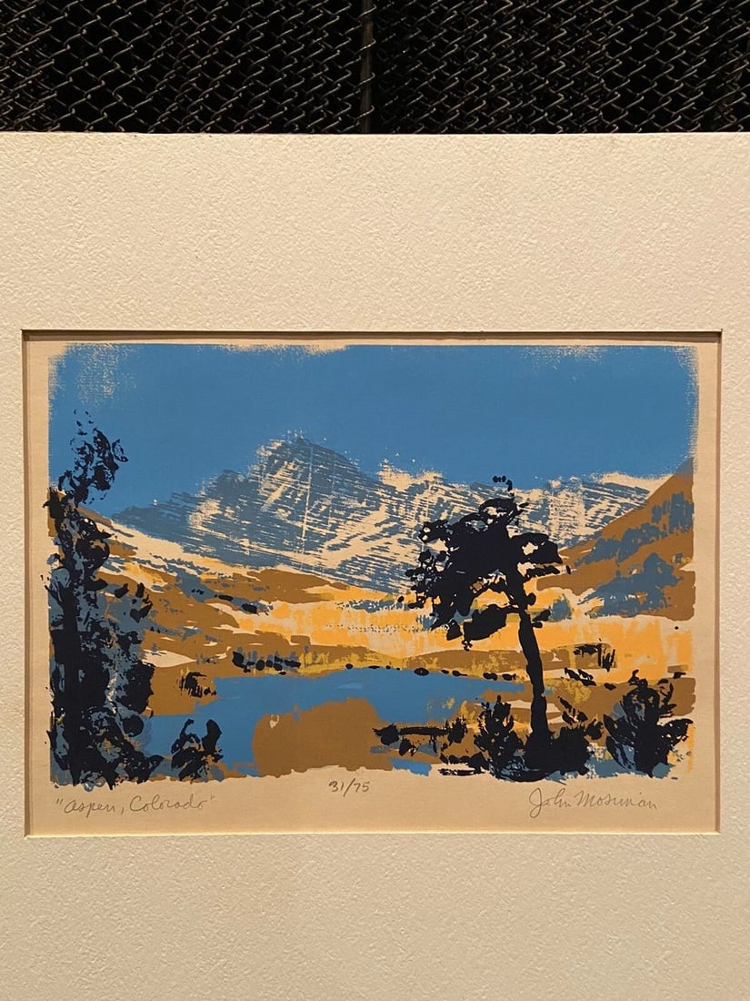 JOHN MOSIMAN 1931-2012 - SERIGRAPH PRINT OF ASPEN CO - SIGNED TITLED - 31/75 (1 of 2)