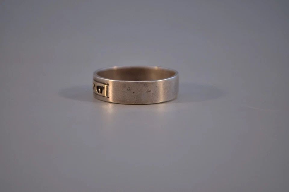 NAVAHO 14KT GOLD AND STERLING SILVER RING S. SKEETS SIZE 12 1/2 BEARS (1 of 1)