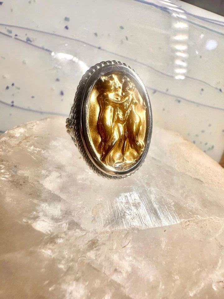TAGLIAMONTE RING 3 GRACES FIGURATIVE LADY SIZE 8 STERLING SILVER WOMEN 18K (1 of 2)