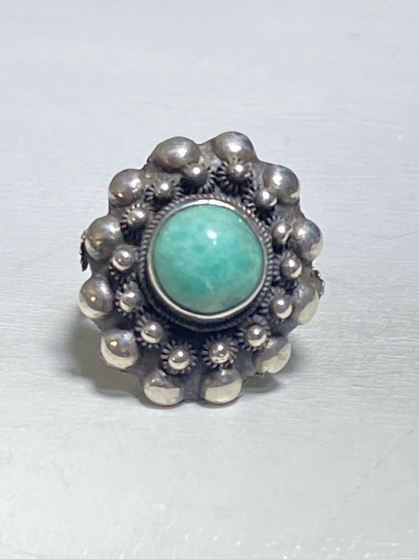 ART DECO RING FLOWER FLORAL BAND STERLING SILVER WOMEN GIRLS (1 of 1)