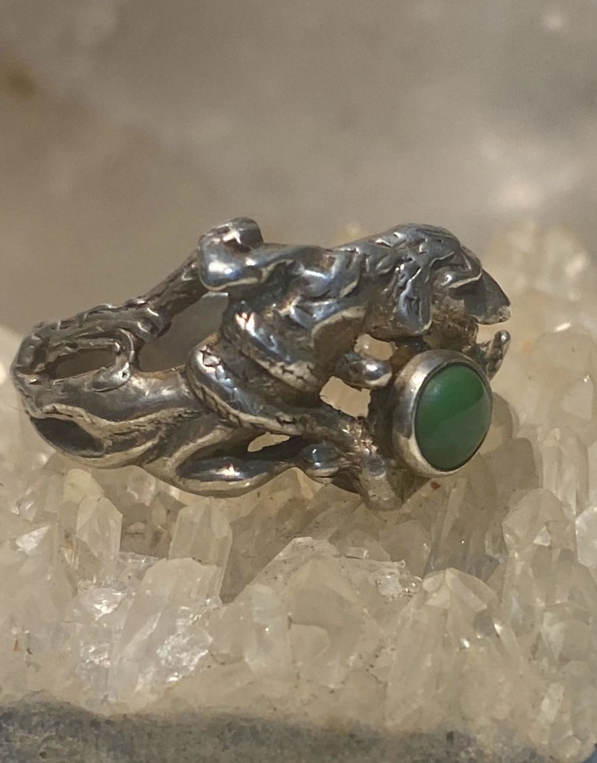 ANIMAL DOG RING SIZE 7.75 OR COUGAR BAND WITH SNAKE STERLING SILVER WOMEN GIRLS (1 of 1)