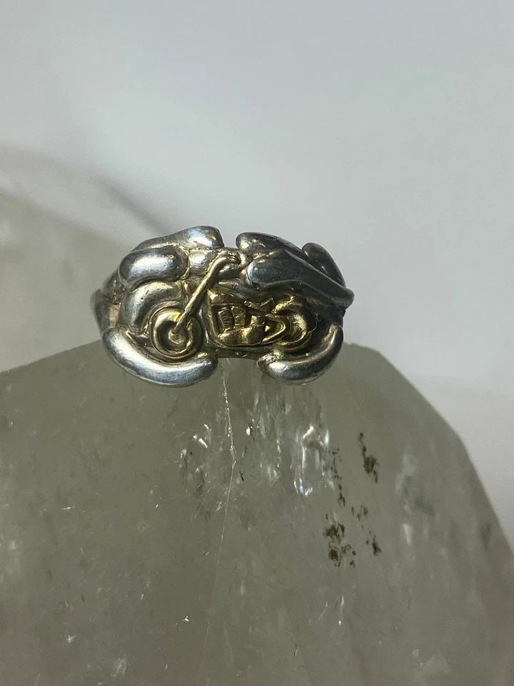 MOTORCYCLE RING BIKER BAND SOUTHWEST STERLING SILVER WOMEN MEN 2 (1 of 2)