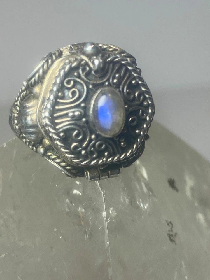 POISON RING MOONSTONE BOHO RING STERLING SILVER WOMEN (1 of 2)