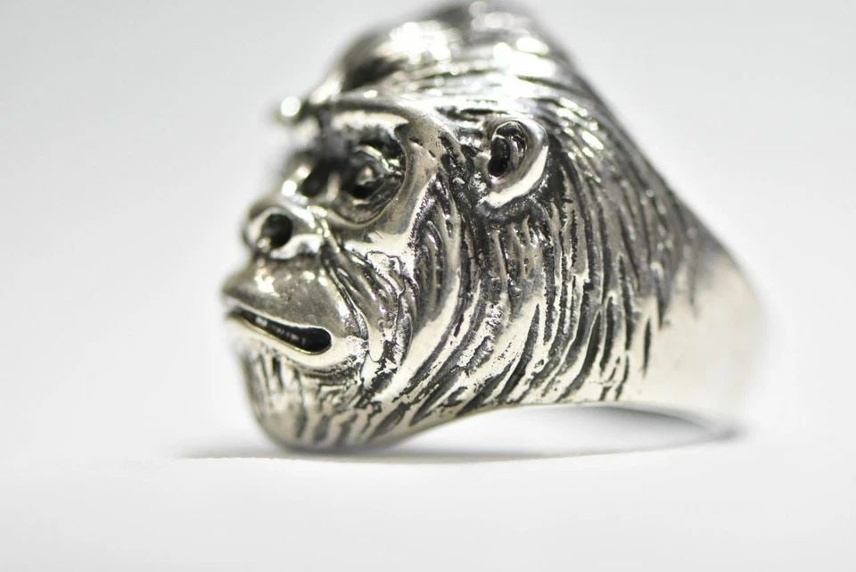 APE RING SASQUATCH BAND GORILLA STERLING SILVER MEN SIZE 8.75 (1 of 1)
