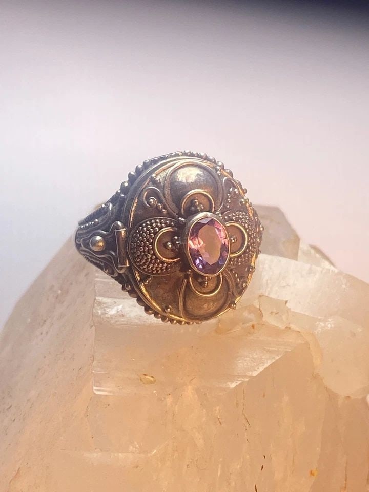 POISON RING SIZE 7.50 AMETHYST STERLING SILVER WOMEN GIRLS (1 of 1)