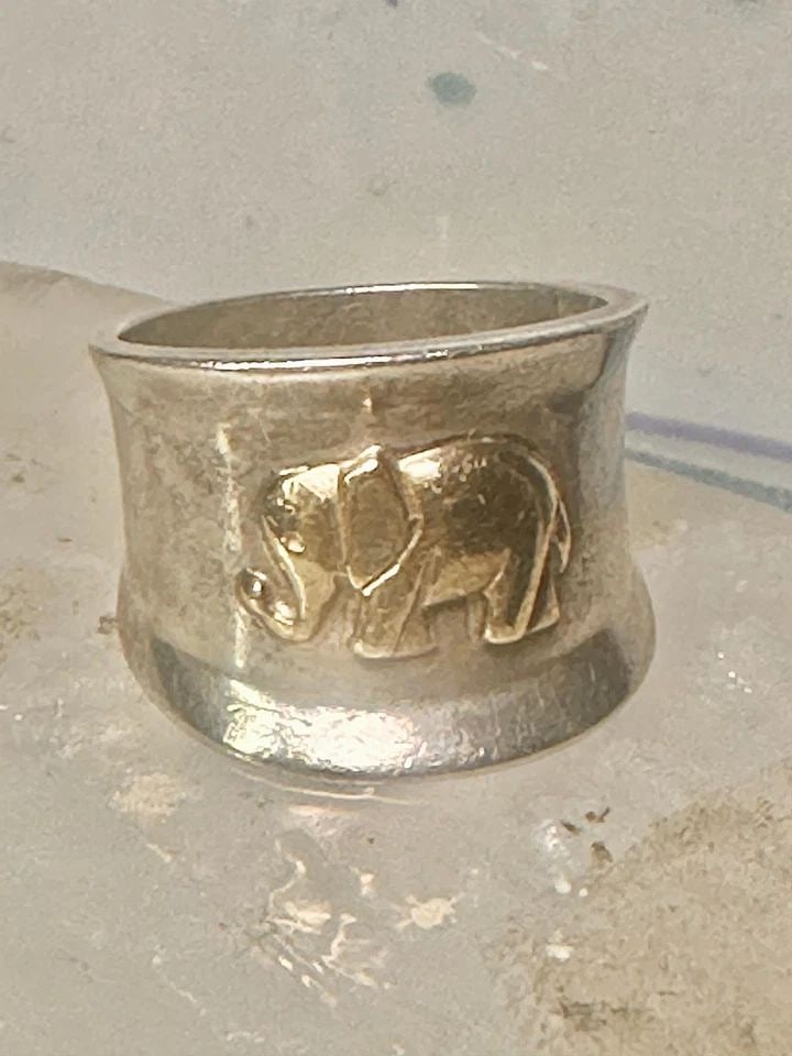 ELEPHANT RING CIGAR BAND SIZE 9 STERLING SILVER WOMEN GIRLS (1 of 1)