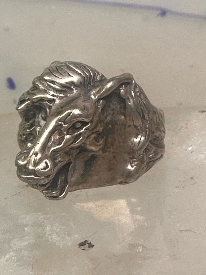 HORSE RING HORSE BAND COWGIRL RING SIZE 8.75 STERLING SILVER WOMEN GIRLS (1 of 2)