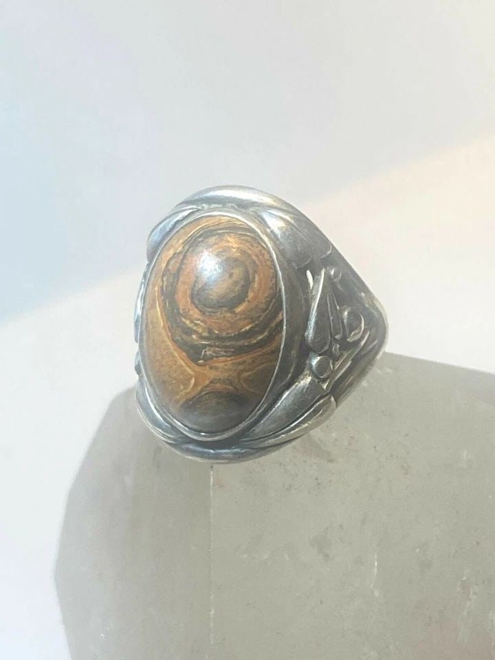 EARTHTONE STONE JASPER?RING SIZE 6.75 STERLING SILVER WOMEN GIRLS (1 of 2)