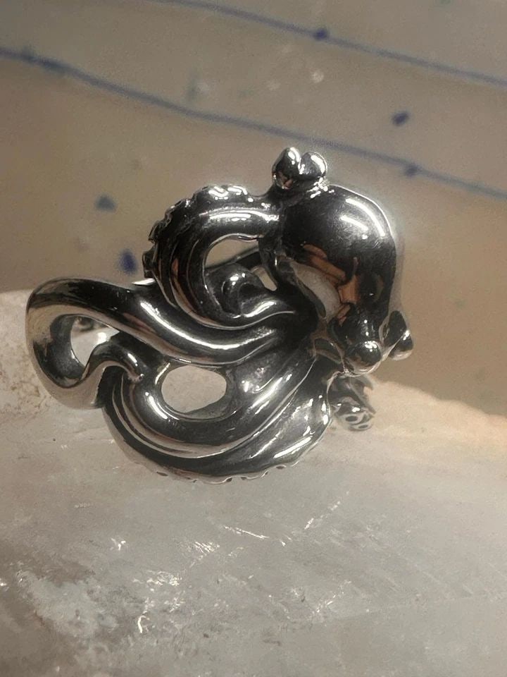 OCTOPUS RING OCEAN BAND SIZE 10 STERLING SILVER WOMEN MEN (1 of 1)
