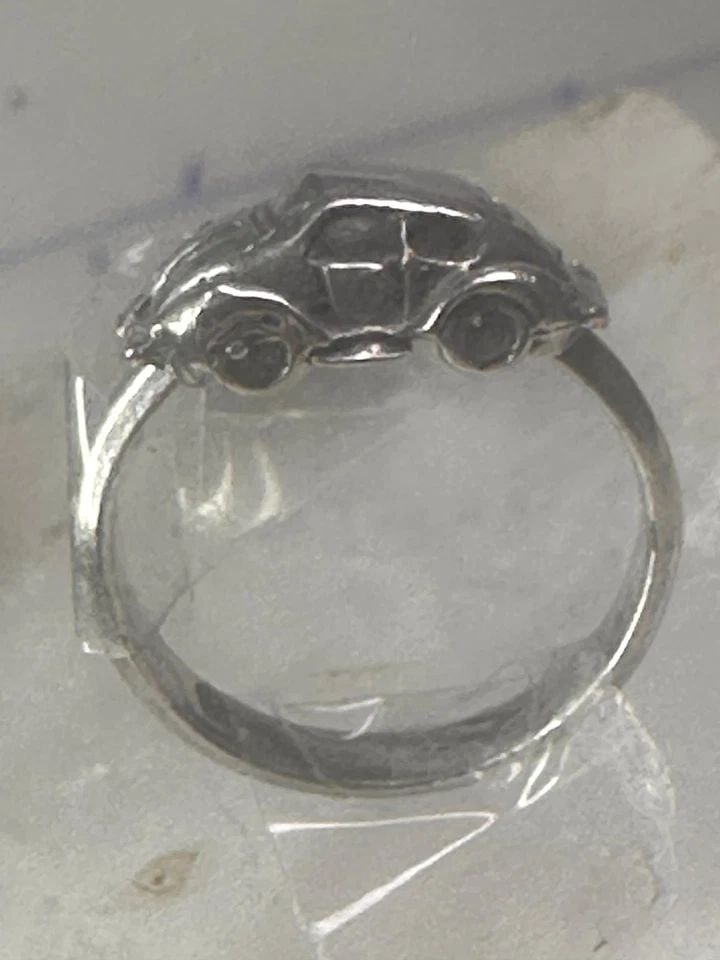 CAR RING MOVING CAR VOLKSWAGEN BUG BAND SOLID SIZE 5.25 STERLING SILVER WOMEN (1 of 2)