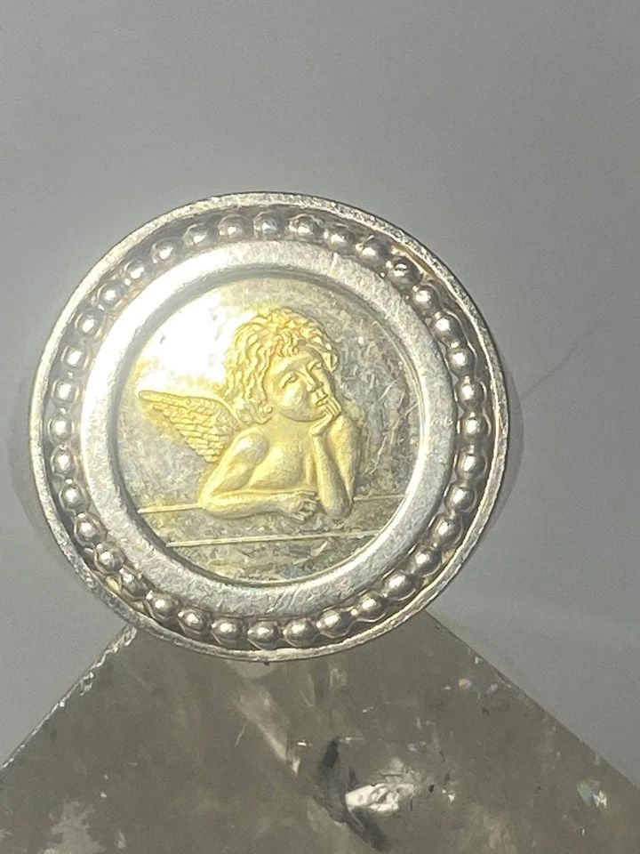 CHERUB RING SIZE 10.75 ANGEL WINGS STERLING SILVER WOMEN (1 of 2)