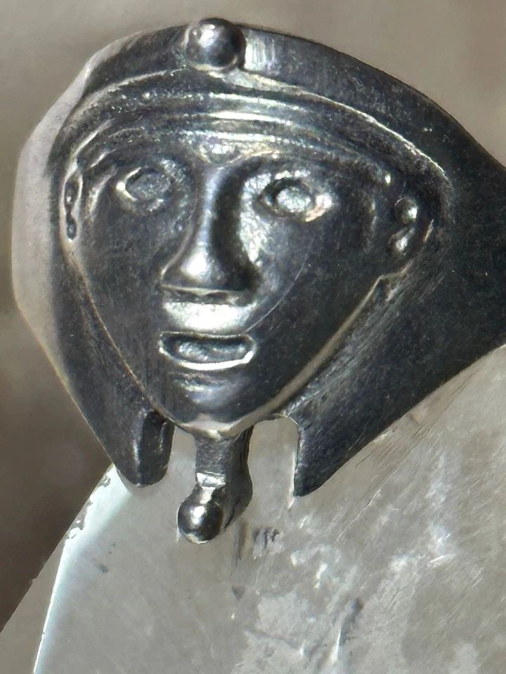 FACE RING SIZE 8 EGYPTIAN STYLE PHARAOH STERLING SILVER WOMEN (1 of 1)