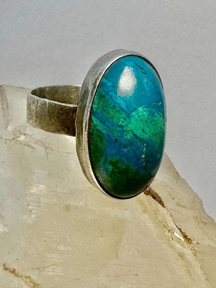 AZURITE? RING OR TURQUOISE ? SIZE 9.75 STERLING SILVER WOMEN (1 of 2)