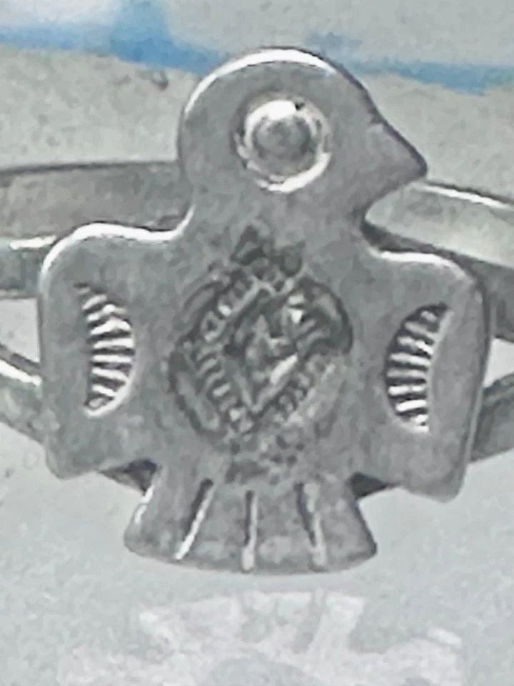 NAVAJO PHOENIX RING BELL TRADING THUNDERBIRD BAND SIZE 7 STERLING SILVER WOMEN G (1 of 2)