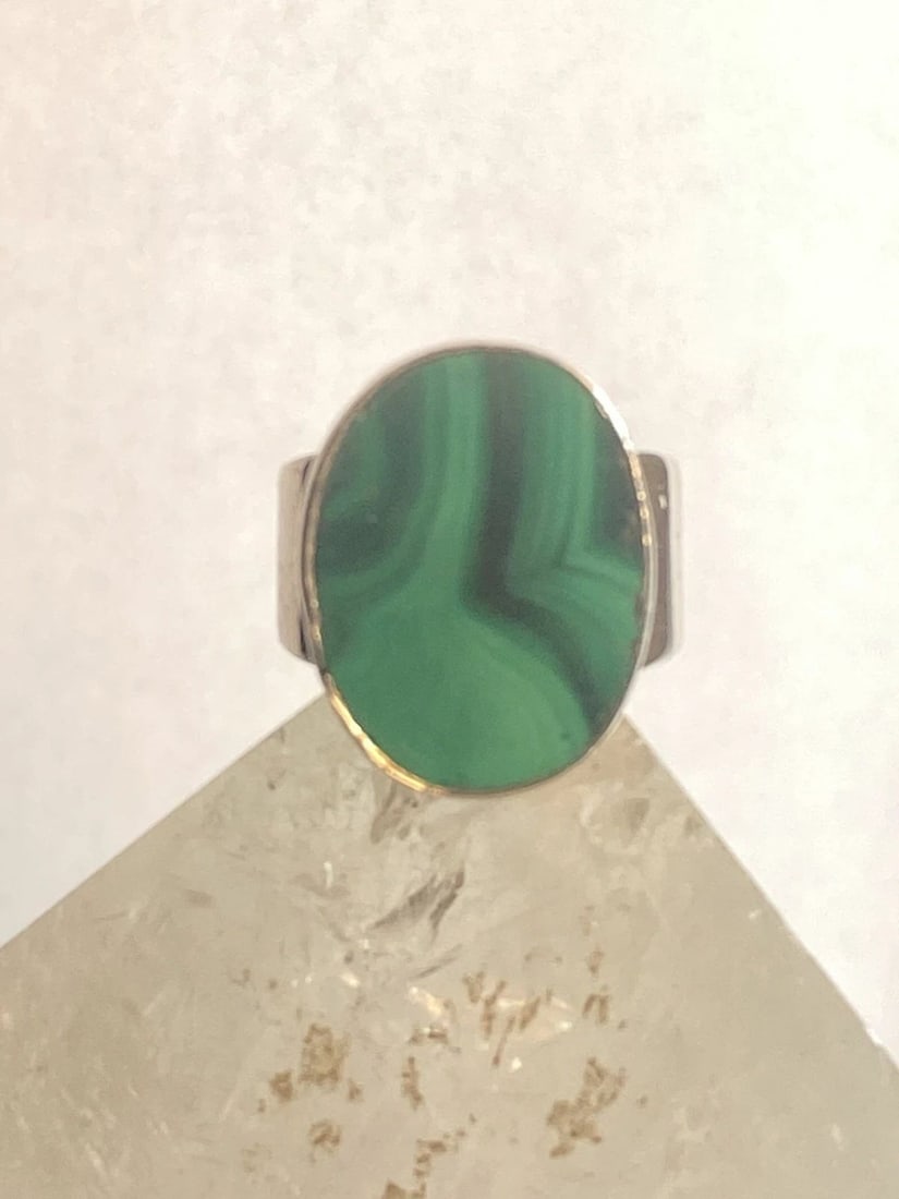 MALACHITE RING SIZE 7 SOUTHWEST STERLING WOMEN GIRLS (1 of 1)