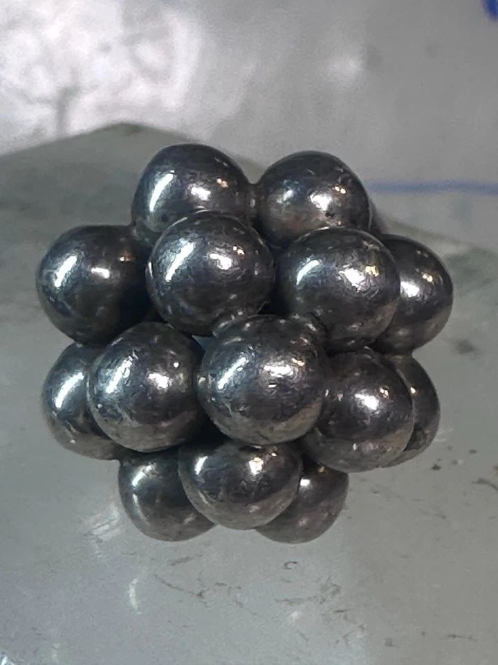 BALLS CLUSTER ORBS CHA CHA BEADED RING VINTAGE SIZE 6.75 STERLING SILVER WOMEN G (1 of 2)