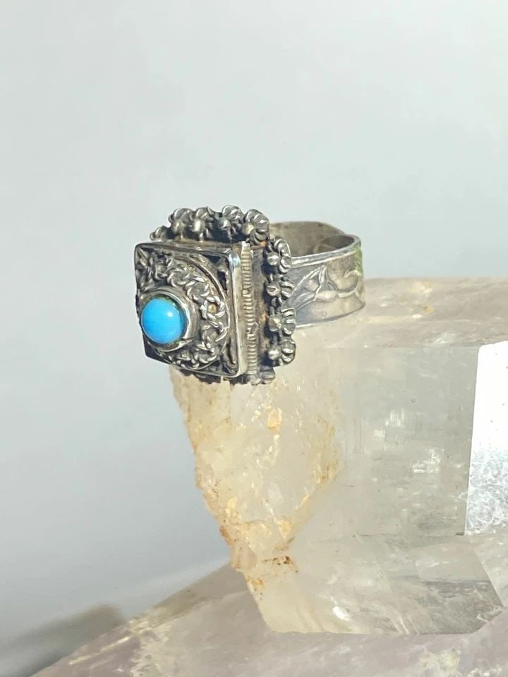 POISON RING FLORAL BAND STERLING SILVER WOMEN (1 of 2)