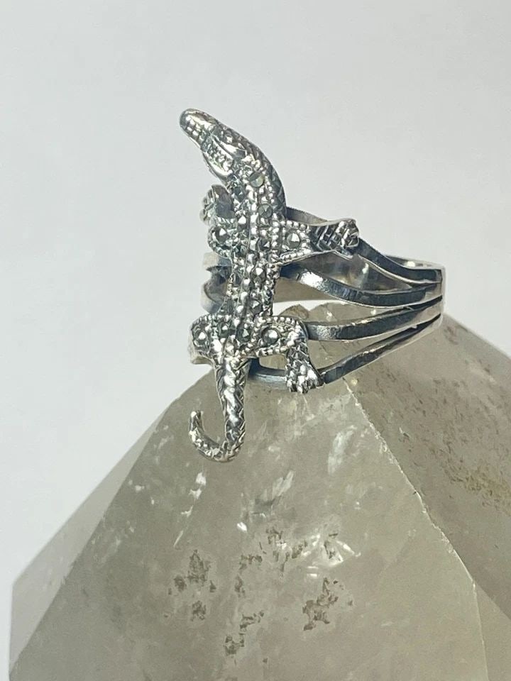 LIZARD RING MARCASITES STERLING SILVER WOMEN GIRLS (1 of 2)