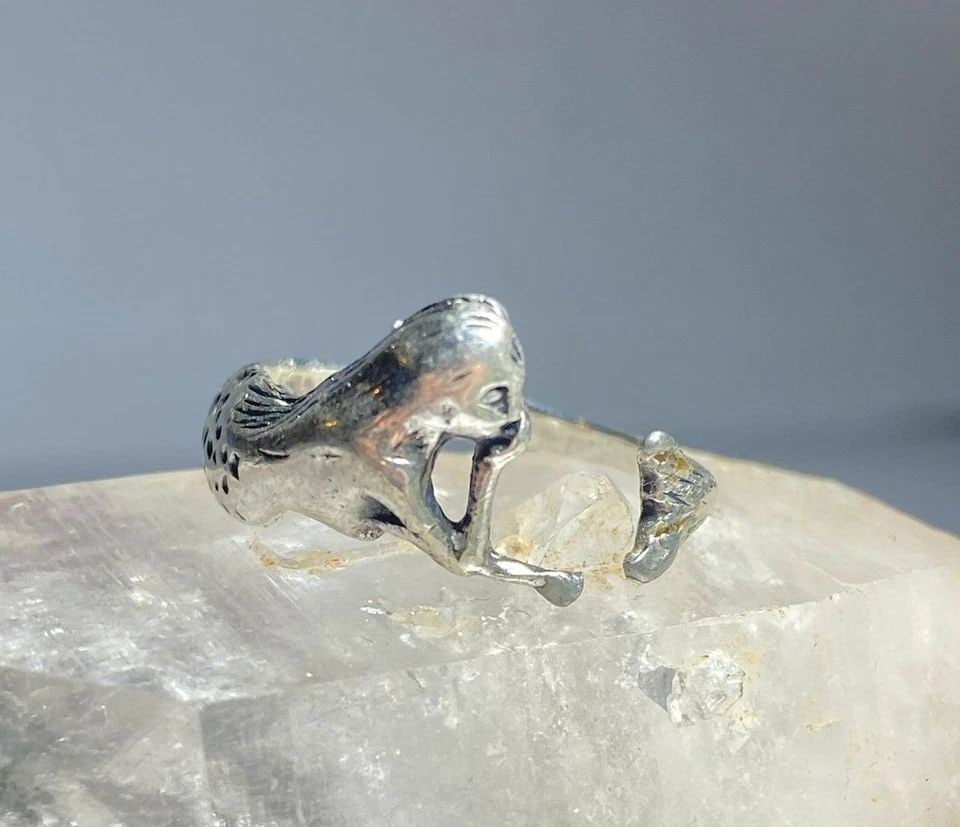 MERMAID RING FIGURATIVE STERLING SILVER RING WOMEN (1 of 2)
