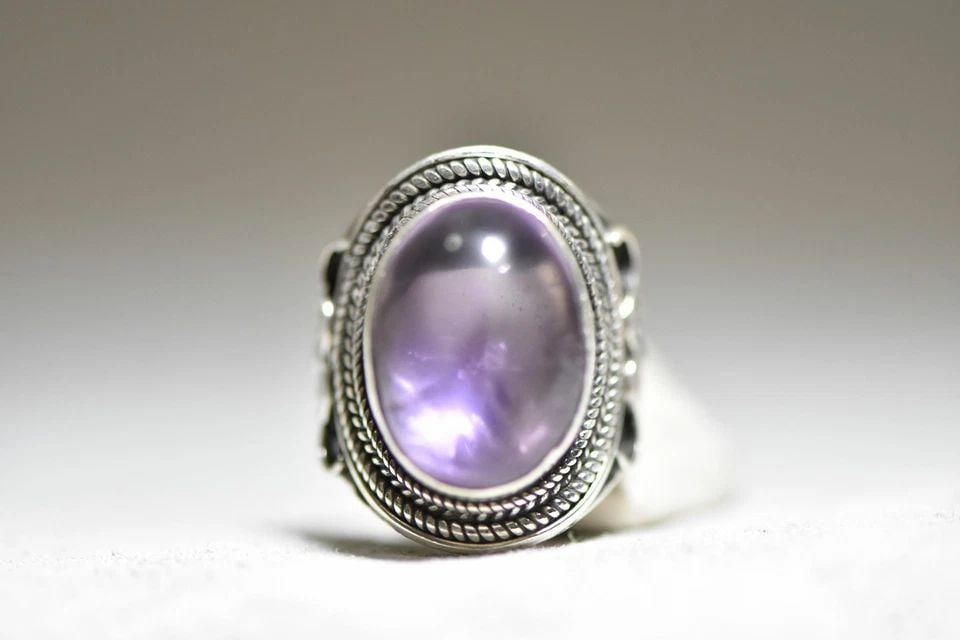 AMETHYST RING STERLING SILVER WOMEN GIRLS (1 of 1)