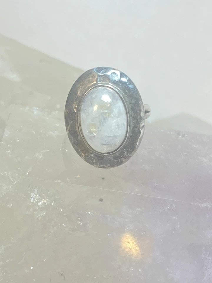 MOONSTONE RING SIZE 5.75 OVAL BAND STERLING SILVER WOMEN GIRLS (1 of 2)