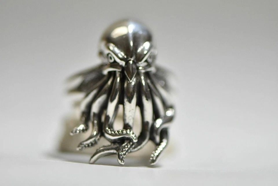 OCTOPUS RING SQUID BAND STERLING SILVER MEN WOMEN SIZE 10.25 (1 of 2)