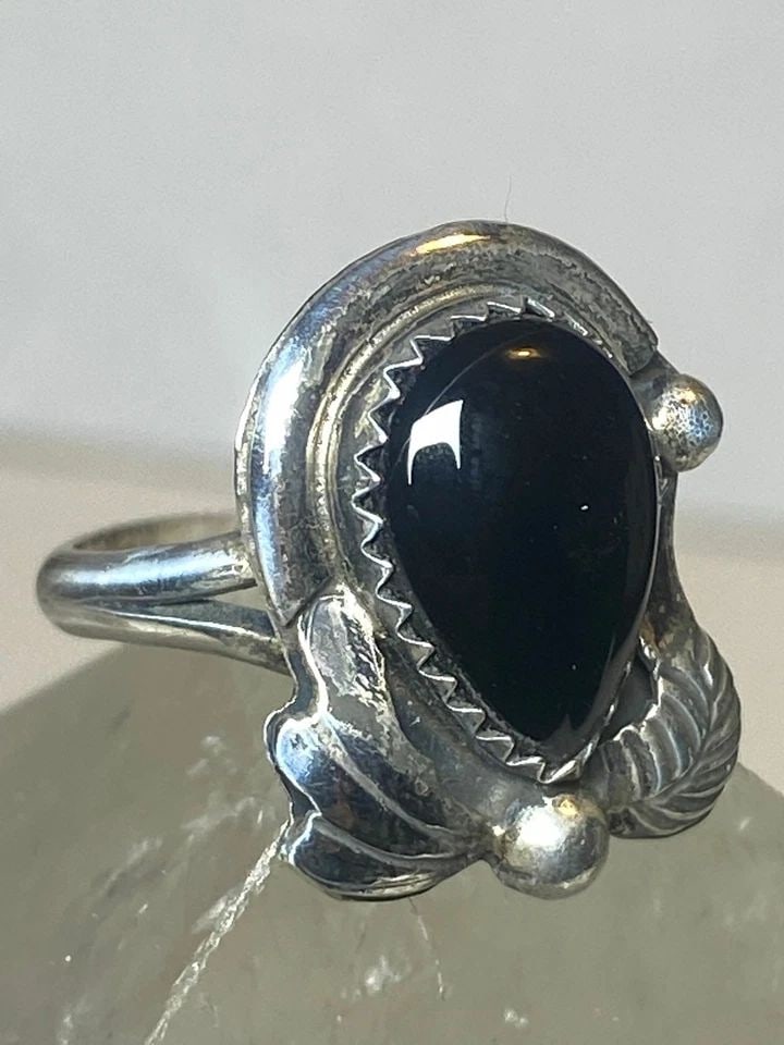 ONYX RING SOUTHWEST BAND STERLING SILVER WOMEN (1 of 1)