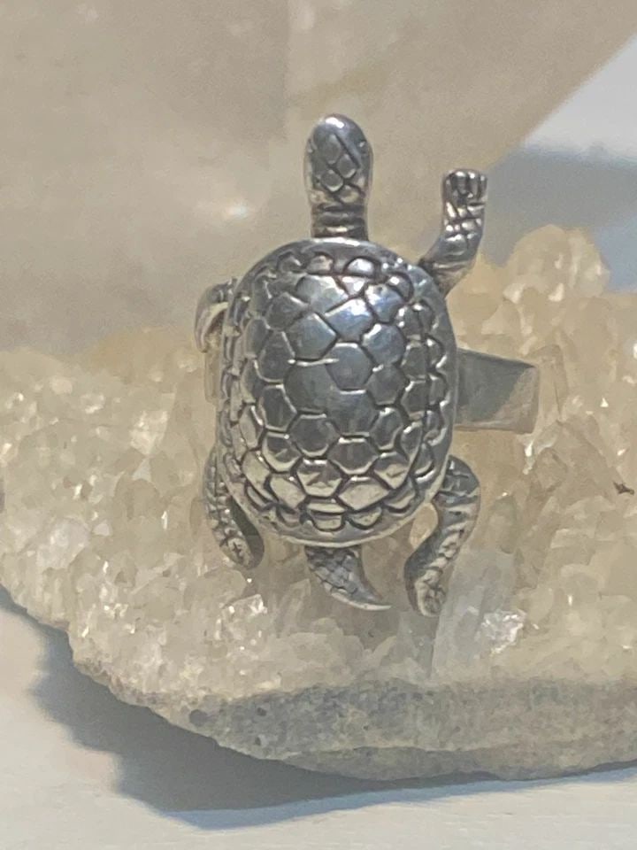 TURTLE RING SIZE 4.75 TORTOISE BAND STERLING SILVER WOMEN GIRLS (1 of 1)