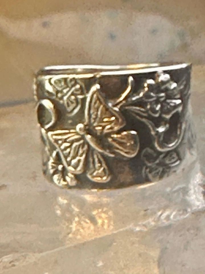 BUTTERFLY RING PAZ CIGAR BAND FLORAL FLOWERS ISRAEL SIZE 7 STERLING SILVER WOMEN (1 of 2)
