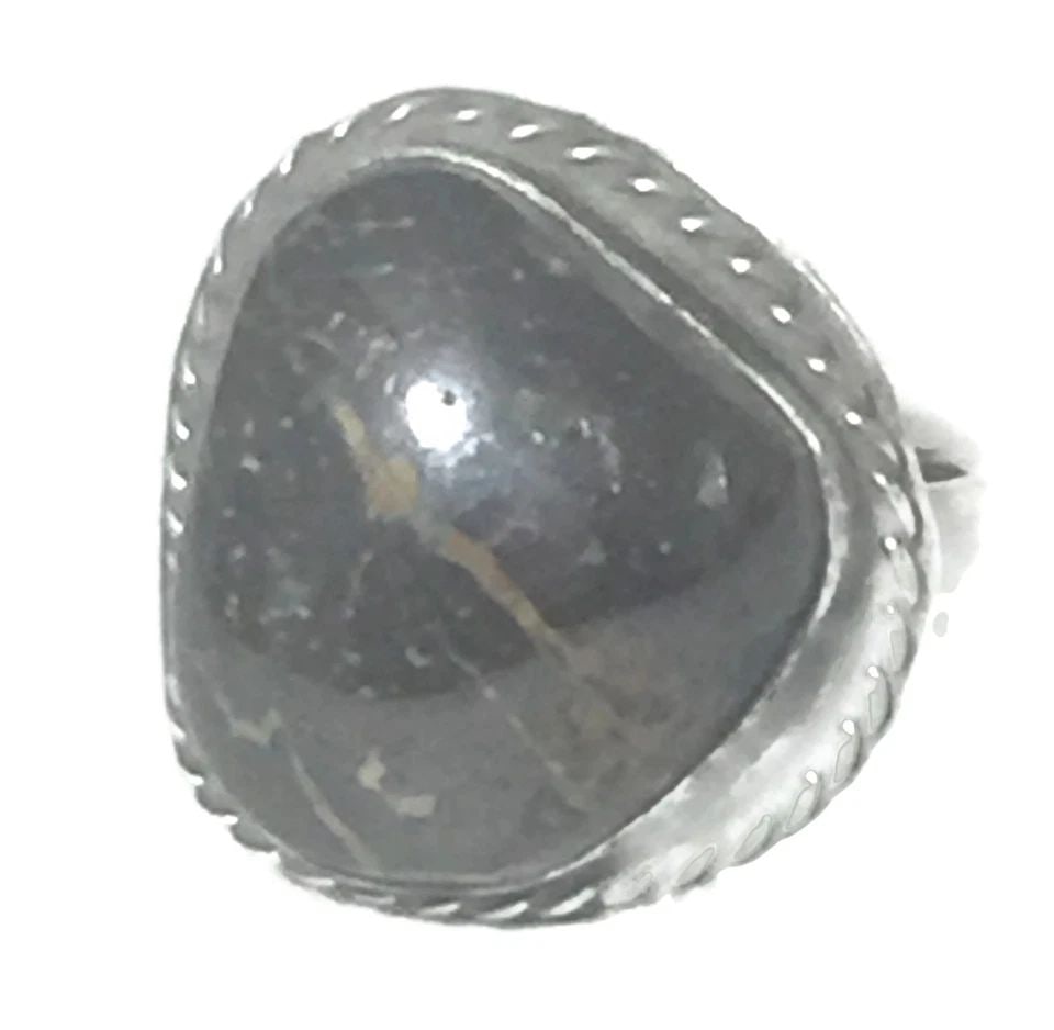 VINTAGE STERLING SILVER SOUTHWEST TRIBAL RING SIZE 6.25 JASPER OR PETRIFIED WOOD (1 of 1)