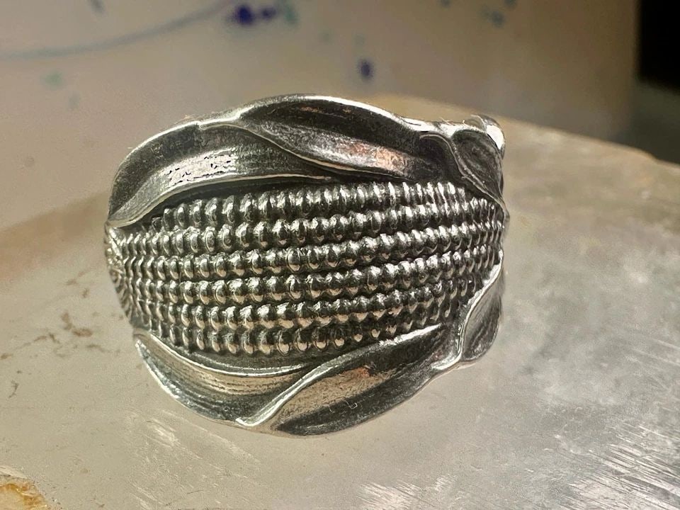 CORN SPOON RING SIZE 7 ADJUSTABLE STERLING SILVER BAND (1 of 2)