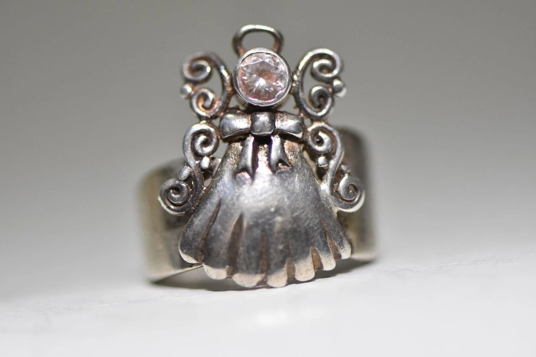 ANGEL RING W WINGS HALO BOHO STERLING SILVER WOMEN GIRLS (1 of 1)