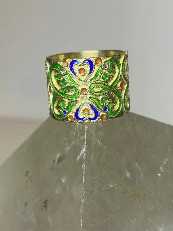 FLORAL RING GEOMETRIC STERLING SILVER BOHO WOMEN GIRLS (1 of 1)