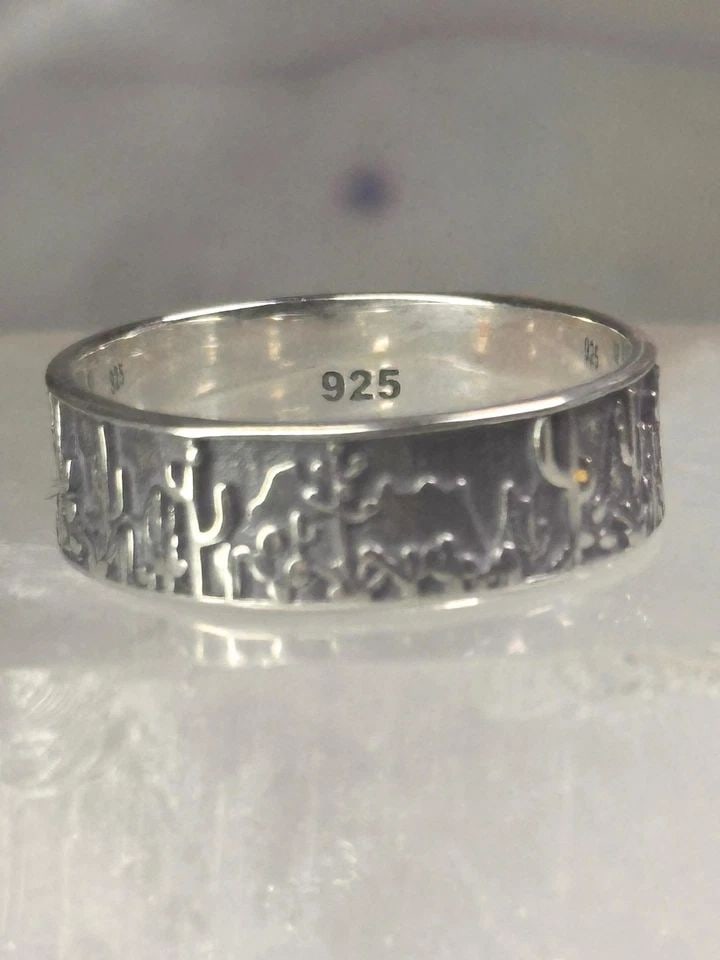 CACTUS RING CACTI SOUTHWEST BAND SIZE 9.75 STERLING SILVER WOMEN MEN (1 of 1)
