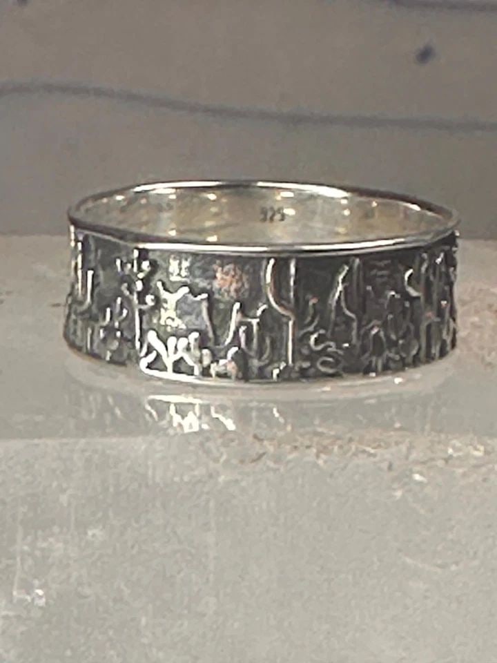 CACTUS RING CACTI SOUTHWEST BAND SIZE 7 STERLING SILVER WOMEN MEN (1 of 2)