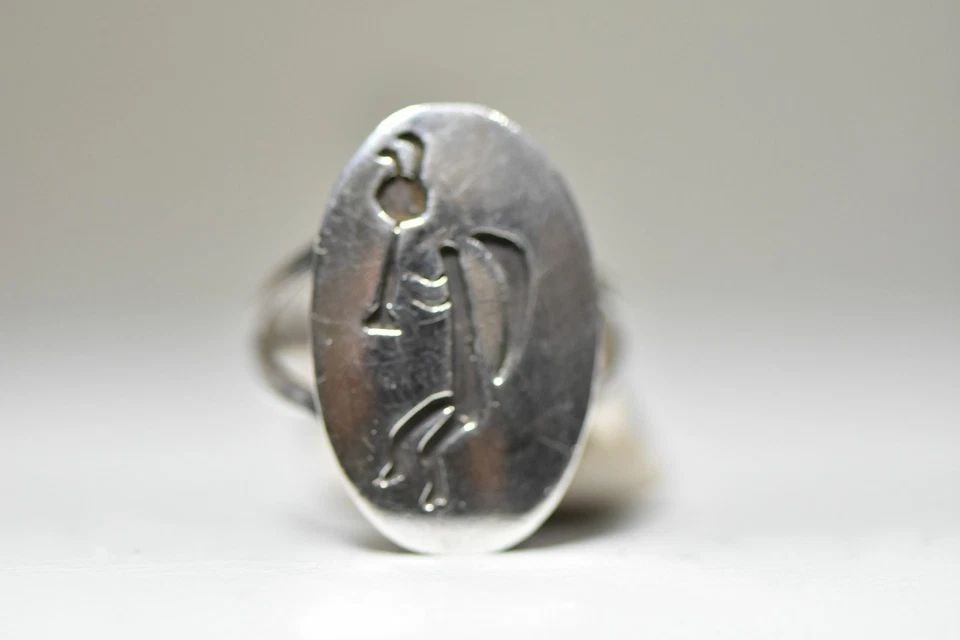 KOKOPELLI RING FERTILITY HOPI SOUTHWEST STERLING SILVER WOMEN (1 of 1)