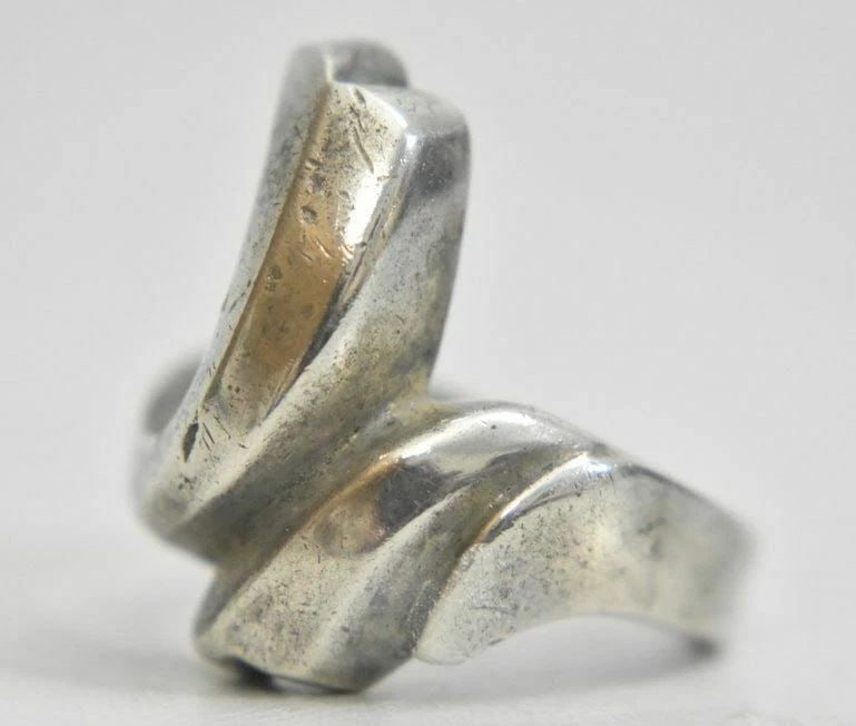 CHUNKY RING SIZE 7.25 CURVE THUMB BAND WOMEN STERLING SILVER (1 of 2)